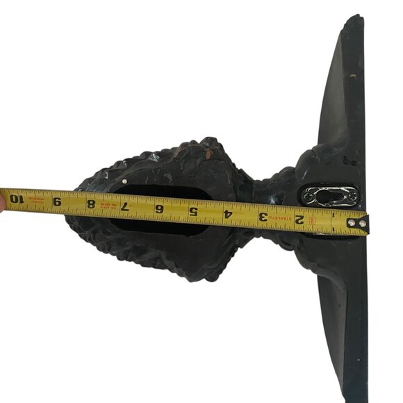 Black Carved Resin Faux Wood Wall Shelf Pedestal Console Bracket Pinecone Design - Picture 6 of 7